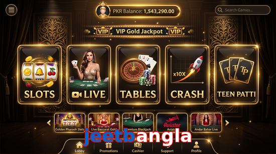 Main screen of Jeetbangla casino page for PK players