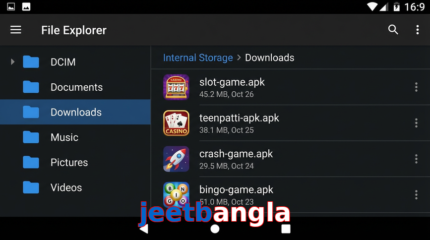 Main screen of Jeetbangla gameapk page for PK players